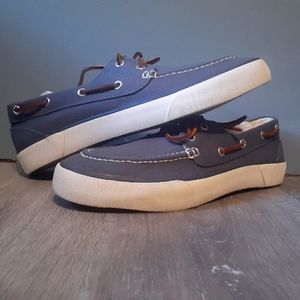 Ralph Polo Lauren Navy Low Top Canvas Sneakers Mens Size 9.5D